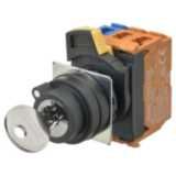 Selector A22NK Ã˜22, Key type S, 2 position, bezel plastic, MANUAL, REL A2250002M