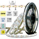 LED strip SMD2835 EWW, 120LED/m, 14W/m, 1120lm/m, IP20, DC 12V, 10mm, 50m