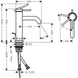 Tecturis S 110 sink mixer CoolStart, with pop-up, chrome