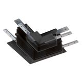L-connector, 48V TRACK, for mounting track deep, left, black