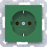 SCHUKO wall socket, plug-in type, A.x/C.x, glossy green