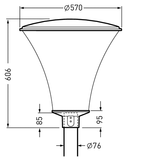 Post-top luminaires Lumantix Kegel (LTX K) CLO (normal) Lens Anthracite ET 23W 2600lm 70 asymmetric wide (AB2L) IP65 IK07 5 SDCM 7078240