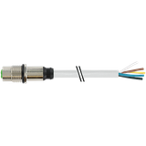 M12 female recept. A-cod. rear PVC 5x0.34 gy UL/CSA 10.0m