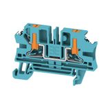 Feed-through terminal block, PUSH IN, blue, 4 mm², 32 A, 1000 V, Numbe