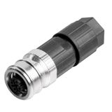 Round plug (field customisable), M12 Push-Pull, A-coded, PUSH IN, Numb