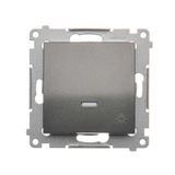 "Light" push button with LED indicator light, (module), 10AX, quick connection, anthracite, metalic