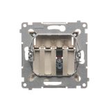 Double socket outlet without earthing, with shutters, (module), 16A, 250V, Screw, anthracite, metalic