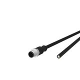 M12 Sensor/actuator cable, A-coded, 1.0 m, M12 plug straight - free li