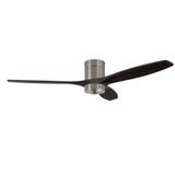 Fan Stem Evo ø1320mm Tube Play Satin Nickel with Black Blades