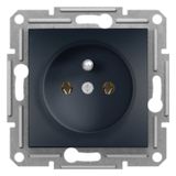 Asfora -single socket outlet with pin earth, wo frame, anthracite
