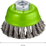 Cup Brush Knotted 75 Stainless