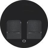 Central part RJ data socket 2-way with dust slide R.1/R.3/R.8, black