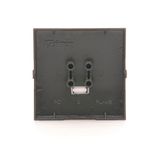 Double intermediate switch without pictogram, (module), 10AX, quick connection, black matt