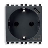 2P+E 16A DE SICURY outlet +USBC 15 grey