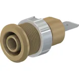 4 mm socket, flat plug connection, mounting Ø 12.2 mm, CAT III, brown, 49.7046-27