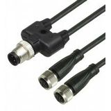 Y connection cable V1-G-BK0,6M-PUR-A-T-V1-G