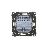Single contact push button illuminated without pictogram, (module), 10AX, quick connection, cream white/electro white