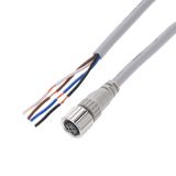 Sensor cable, M12 straight socket (female), 4-poles, 2-wires (3 - 4), B coded, PVC fire-retardant robot cable, IP67, 5 m XS2F0547M