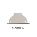 End cap with hole for AB, silver color, 1pc