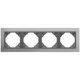 FOUR-GANG FRAME ALUMINIUM/GRAY