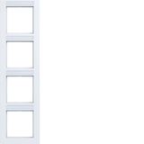 Cover frame 4-way vertical, text field, A.1, light white matte