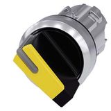 Selector switch, illuminable, 22 mm, round, metal, shiny, yellow, selector switch, short, 2 switch  3SU1052-2BC30-0AA0-Z X90