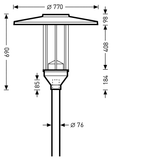 Post-top luminaires 981 CLO (normal) Lens Black ET 15W 1800lm 70 asymmetric wide (AB2L) IP23 IK04 5 SDCM 6703340
