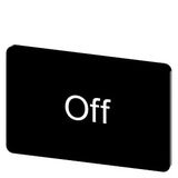 Labeling plate 17.5 x 27 mm, label black, labeling: Off