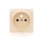 Cover for single socket outlet with earthing, cream white/electro white