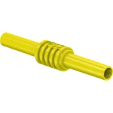 Connecting coupling, 4 mm socket to 4 mm socket, yellow, CAT II, 66.9123-24