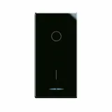 Switch with gem, Life S44, Black color, 2P 16AX illuminable - glossy finish - 1 Mod.