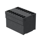 PCB plug-in connector, male header, closed side, THT solder connection, 3.81 mm, Number of poles: 20, 180°, Solder pin length (l): 3.2 mm, tinned, black, Box