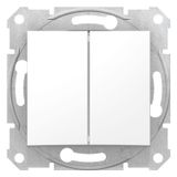 Sedna - double 2way switch - 10AX without frame white