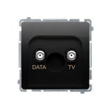 TV-DATA aerial socket, atten.: 5dB, black matt