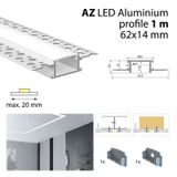 Aluminum profile for plasterboards AZ 1m Whitey diffus., 2x end