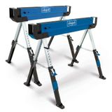 2pc Saw Horse Trestle Set MWB600 | 589kg Load | 61.8-82cm Height