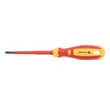 HOEGERT Insulated slotted screwdriver 4x100 mm, 1000 V, CrMo steel