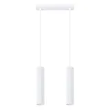 DOUBLE HANGING ON A WHITE CARBON STRIP, 2XGU10 ALUMINUM LAMPSHADES