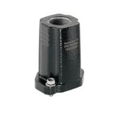 HDC enclosures, Size: 1, Protection degree: IP66, IP68, IP69, in plugged condition, Plug housing, Clamping yoke connection, Standard, Size of cable entries: M 25