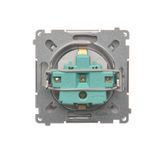 Single fiber optic socket, Silver matt, metalic