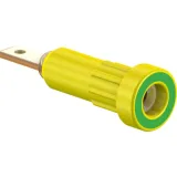 2 mm socket, flat plug connection, mounting Ø 4.9 mm, yellow/green, 23.1011-20