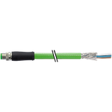 M8 male 0° D-cod. with cable shielded PUR 1x4xAWG22 shielded gn UL/CSA
