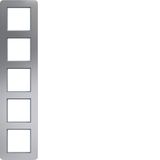 Cover frame 5-way vertical, C.8, aluminium