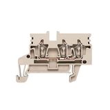 Feed-through terminal, Tension-clamp connection, 2.5 mm², 800 V, 24 A, dark beige
