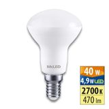 LED bulb R50 4.9W, 2700K, E14, CRI80, ex. angle 120°, use 360° 470lm