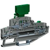 Insert terminal with fuse holder, 2-level, 2.5 mm², gray.