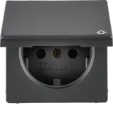 Q.x - esplh. Schuko with lid, anthracite
