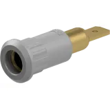 4 mm socket, plug-in connection, mounting Ø 8.2 mm, gray, 64.3010-28