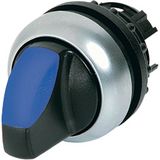 M22-WRLK3-B Illuminated selector switch actuator, RMQ-Titan, With thumb-grip, maintained, 3 positions, Blue, Bezel: titanium