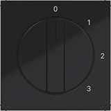 Central plate 3-position switch, neutral position A.x/C.x black glass.